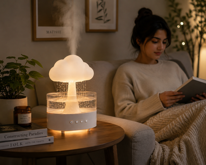 Cloud Rain Humidifier & Essential Oil Diffuser with 7-Color LED Night Light